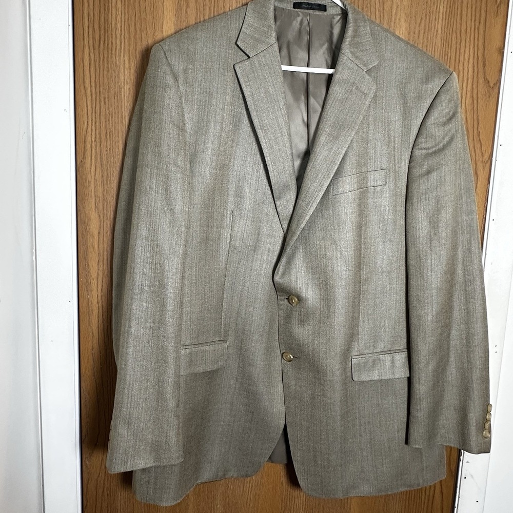 Lauren Ralph Lauren Silk Wool Sports Jacket Men's 48L‎ Single Breasted Gray